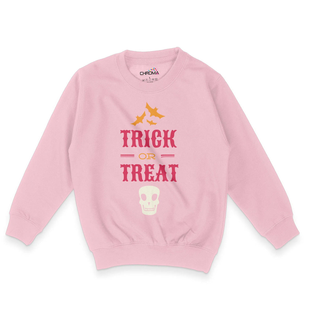 Trick Or Treat Skull Halloween Unisex Youth Sweatshirt | Premium Hallo Chroma Clothing