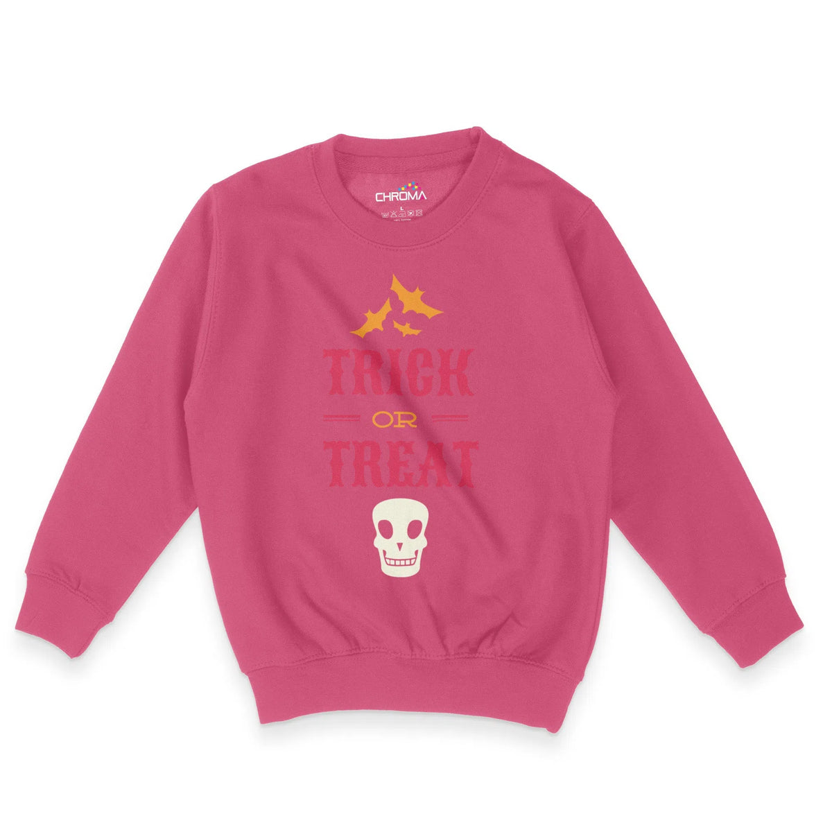 Trick Or Treat Skull Halloween Unisex Youth Sweatshirt | Premium Hallo Chroma Clothing