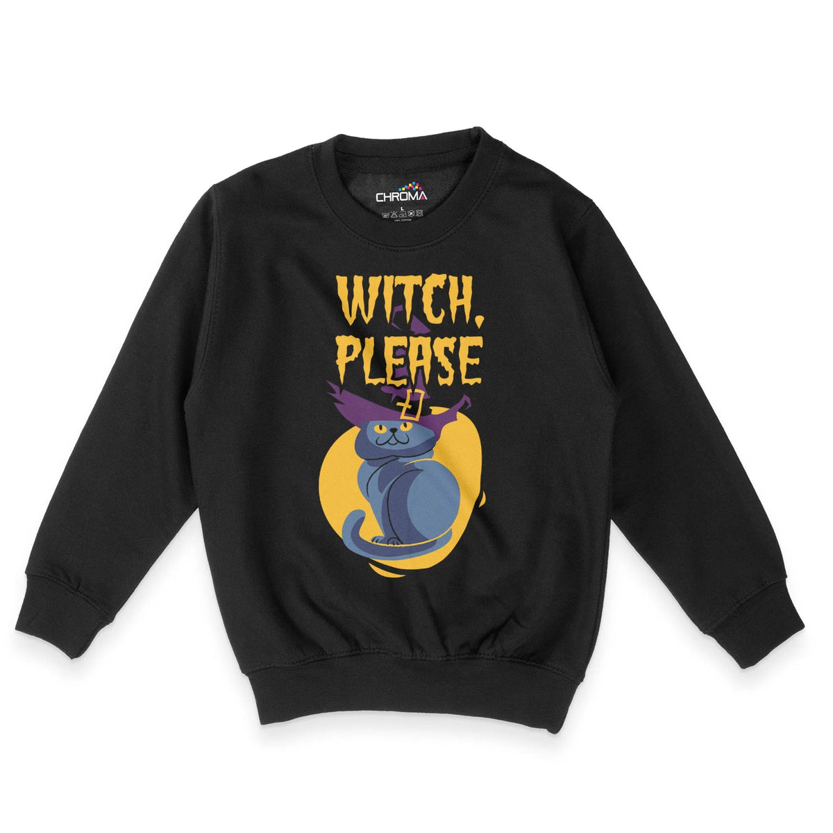 Witch Please Halloween Unisex Youth Sweatshirt | Premium Halloween Clo Chroma Clothing