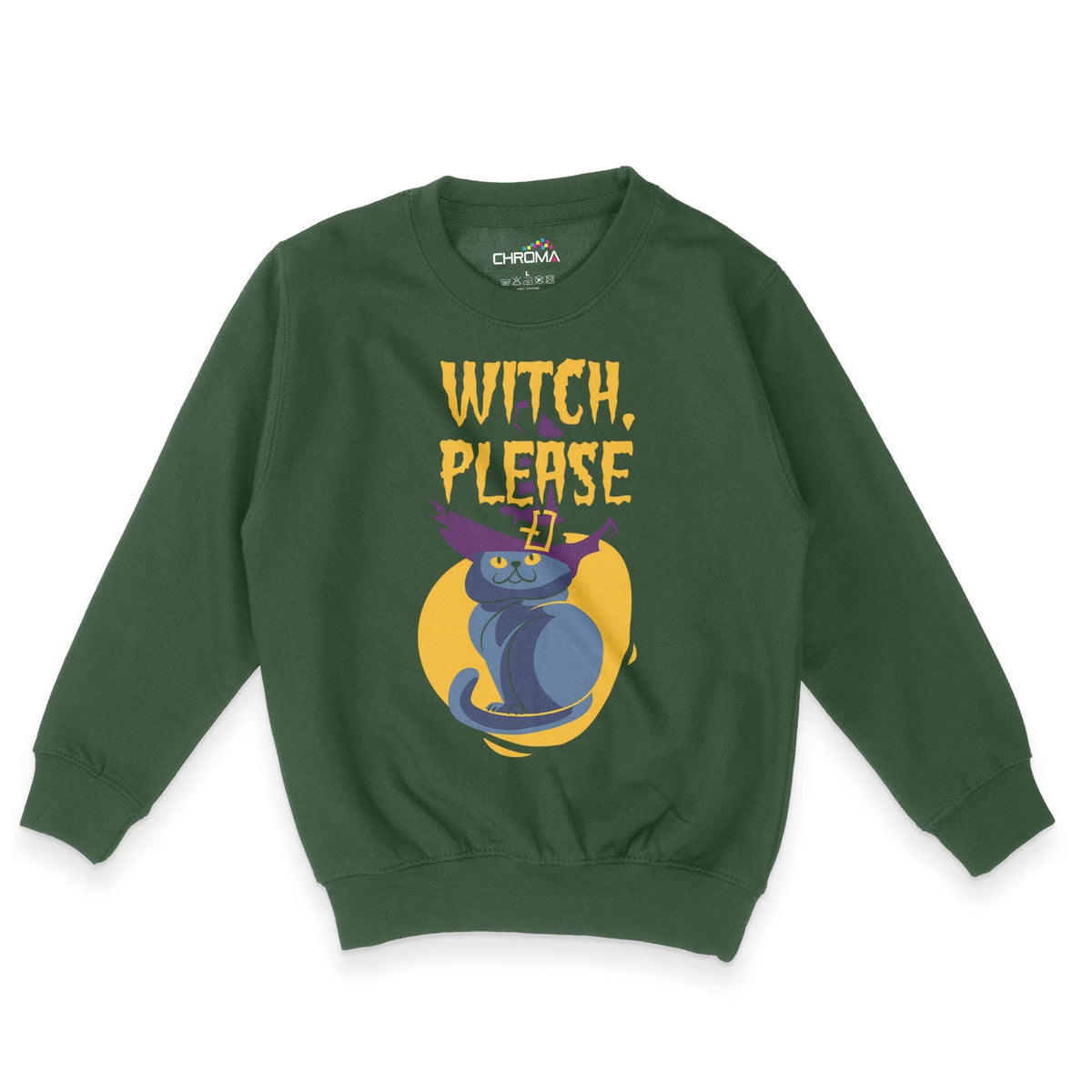 Witch Please Halloween Unisex Youth Sweatshirt | Premium Halloween Clo Chroma Clothing