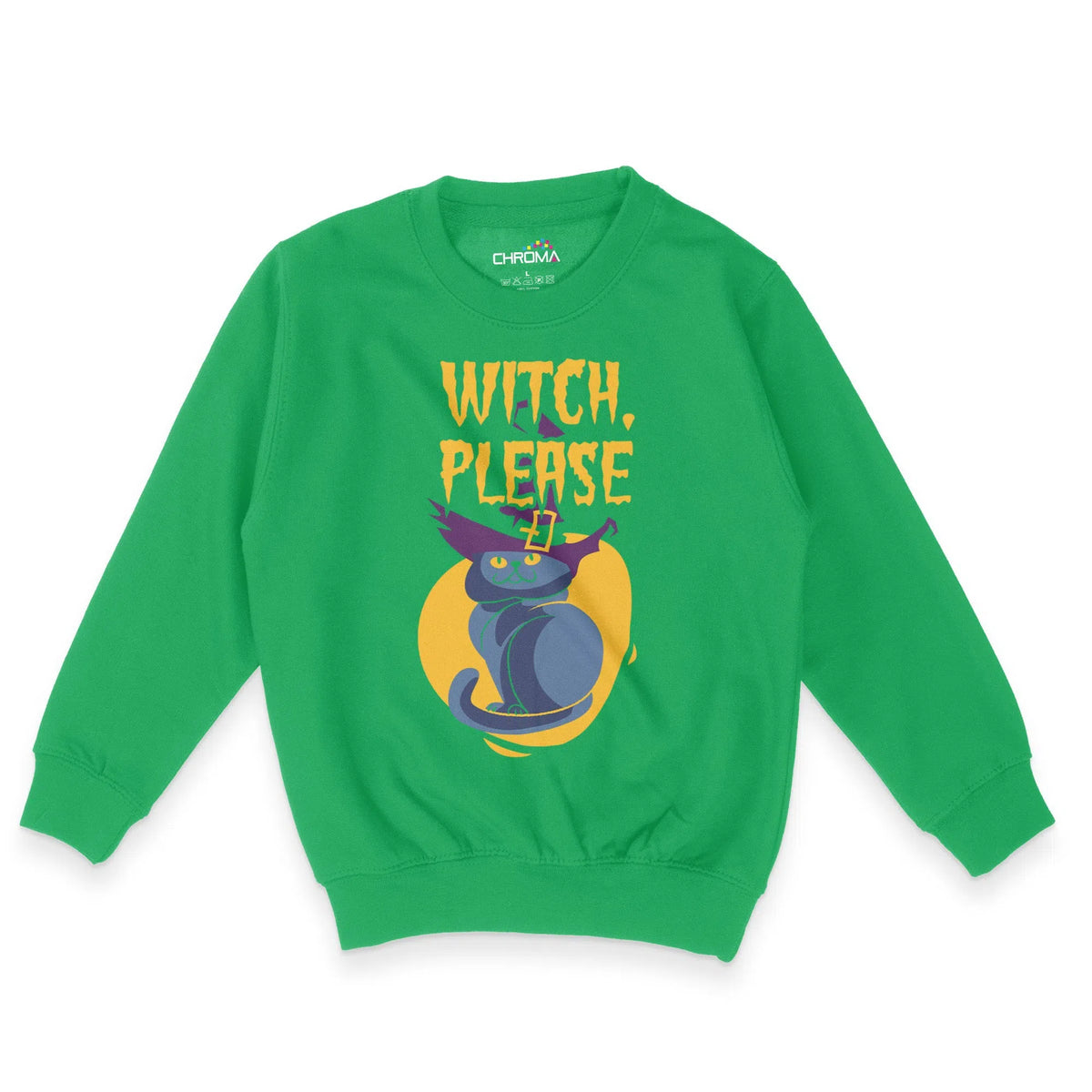 Witch Please Halloween Unisex Youth Sweatshirt | Premium Halloween Clo Chroma Clothing