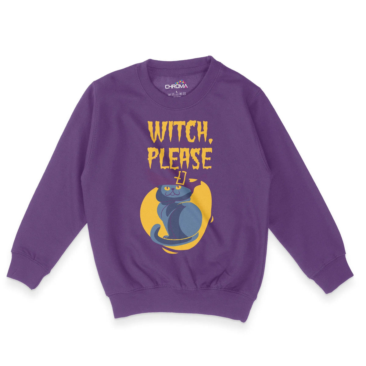 Witch Please Halloween Unisex Youth Sweatshirt | Premium Halloween Clo Chroma Clothing
